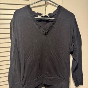 RACHEL Rachel Roy Black V-Neck Sweatshirt